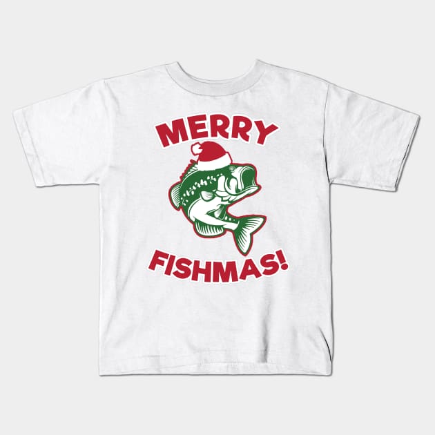 merry fishmas! Kids T-Shirt by luckyboystudio